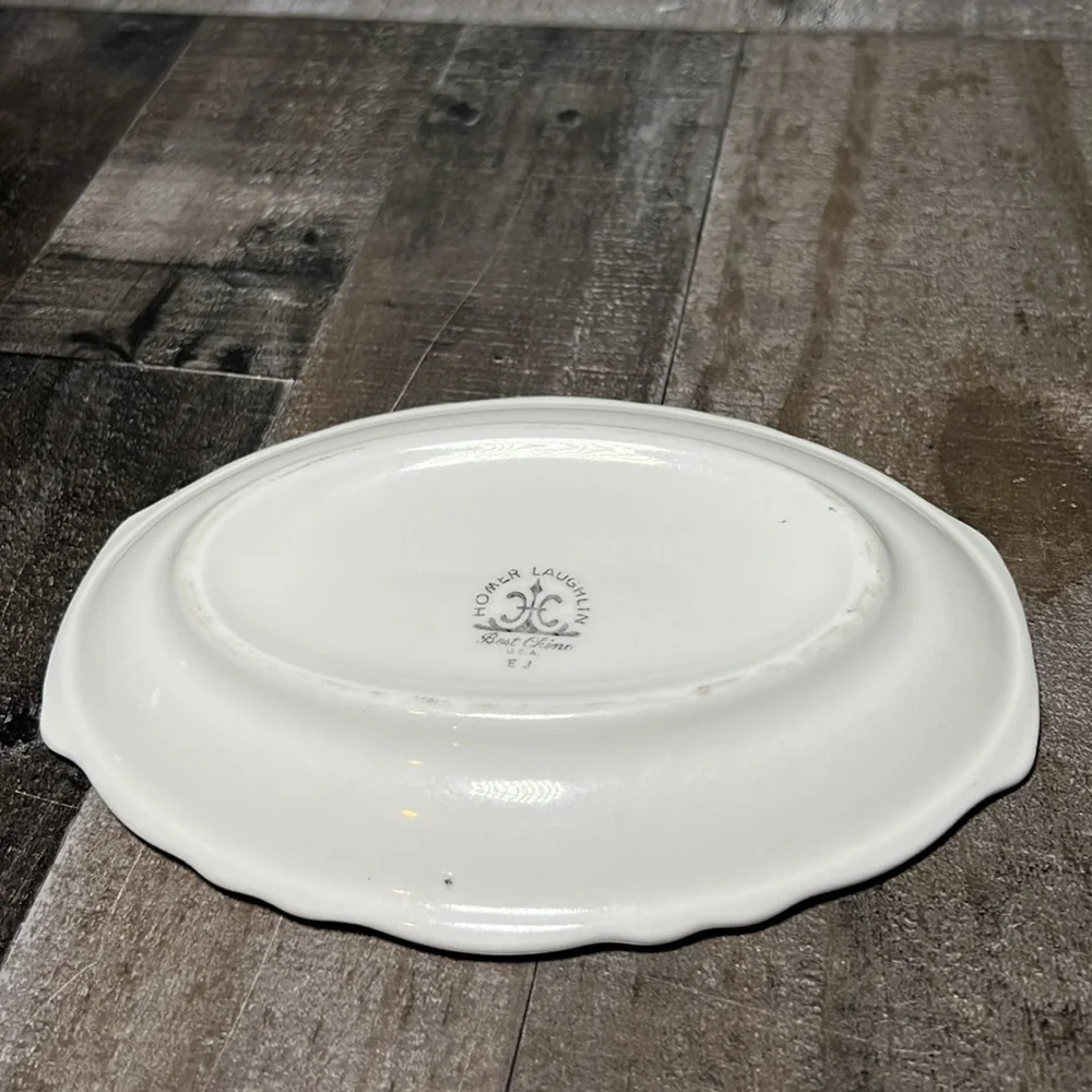 Vintage Homer Laughlin Best China Oval Ceramic Small Tray Dish - Picture 5 of 6
